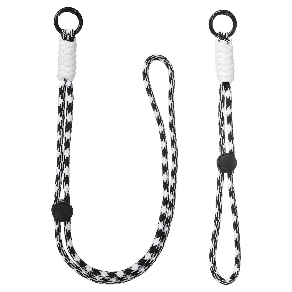 1Set Heavy Duty Paracord Keychain Lanyard for Keys , Black White/Black/White