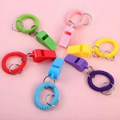 60 Pcs Sport Whistle with Bracelet, 6 Colors Loud Plastic Whistles with Stret…
