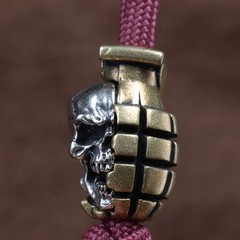 Dual Color Skull Grenade Brass Knife Beads EDC DIY Paracord Woven Bracelets