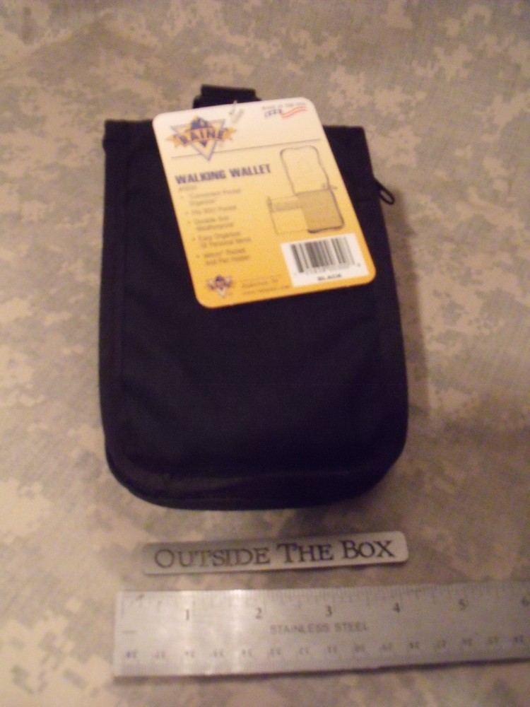 US Military «Walking Wallet» 4″x6″ Notebook, BLACK nylon, Pen/Storage Pocket