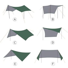 Unigear Hexagon Hammock Rain Fly,15x14FT/12x10FT 15 x 14 ft, Green