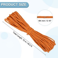 Reflective Fluorescent Paracord Rope 4mm 49 ft for Camping (Orange)