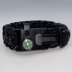 Paracord Survival Bracelet Waterproof Adjustable Fire Starter Compass Whistle US