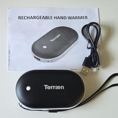 Terraen Rechargeable Electric Hand Warmer 2400mAh 131°F SM-63123 Black/White
