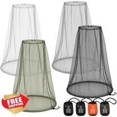 HESTYA Mosquito Head Net 4 Pack White Gray Black Army Green
