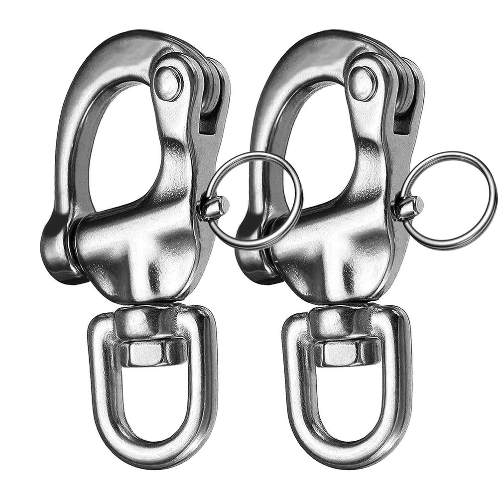 316 Stainless Steel Swivel Snap Shackle Sailing Halyard Quick Release Boat