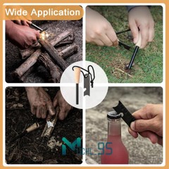 Waterproof Ferrocerium Rod Fire Starter w/ Handle + Steel Scraper Flint Striker