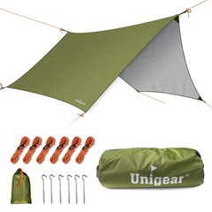 Unigear Hexagon Hammock Rain Fly,15x14FT/12x10FT 15 x 14 ft, Green