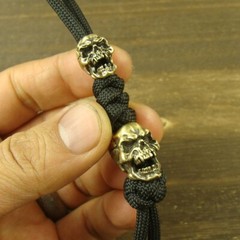 Brass “Skull” knife Lanyard Bead Paracord beads crafted for EDC gear XLH086B