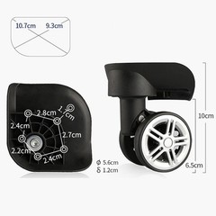 Trolley Bag Wheel Set 1 Pair of Rotating Wheels Compatible with Various Cases