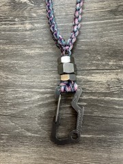 ☠️Paracord Key Self Defense Biker keychain lanyard Stainless Steel Nuts💥😵💀