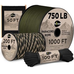 Paracord IV 750 lb Black 016 – 100 ft – 4mm – Nylon Strong Tactical MIL–SPEC …