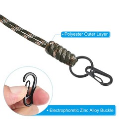 20″ Paracord Lanyard Neck Keyring Cord Strap Badge Holder Camouflage Green