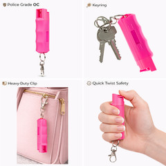 Burn Pepper Spray for Self Defense | Max Strength OC Spray 1.2oz Pink