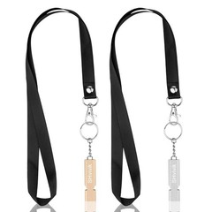 Emergency Whistle, 2PCS Premium Safety Survival Whistles with Lanyard Keychain,