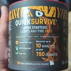 Lots Of 1 QuickSurvive Waterproof Fire Starter Pouches and 4_12 Pack Black/Yello