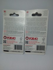 Fox 40 Classic Safety Black Whistle 115 dB Pealess Whistle 2 Pack