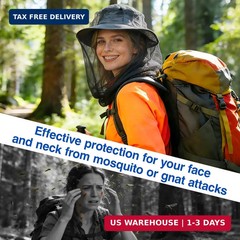 2 Pack Mosquito Head Net for Insects, Fly & Bug & Bee Protection | Ultra Large &