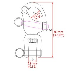 1 Pair Jaw Swivel Snap Shackle 316 Stainless Steel Sailboat Spinnaker Diving