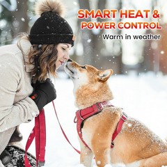 WASOTO Heated Gloves for Men Women,7.4V 22.2WH Electric Large, black
