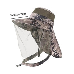 Bug Proof Sun Hat with Face Net UV Protection Fishing & Beekeeping Gear Full Cov