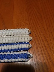 8″ Paracord Bracelet With Copper Wire Core – 4 Pack – Blue & White