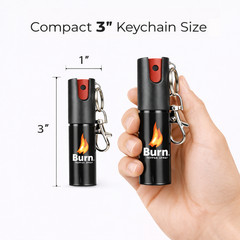 Lot of 6 BURN Pepper Spray 1/2oz Keychain Unit Safety Lock Self Defense Security