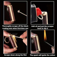 Emergency Fire Starter Keychain for Camping Backpacking and Hiking Adventures