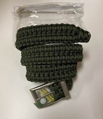 5 NEW Stone River Gear 550 Lb. Survival Paracord Belt Green Small Waist 28-32