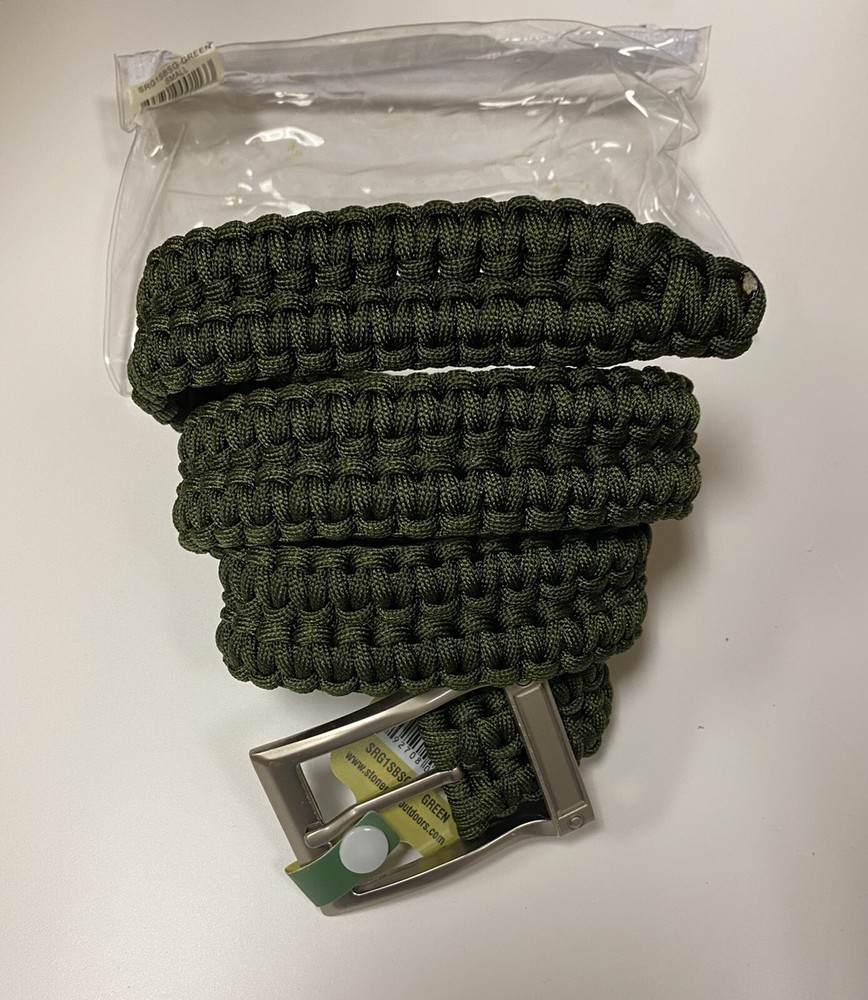 NEW Stone River Gear 500 Lb. Survival Paracord Belt Green Medium – Waist 32-36″