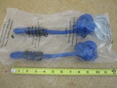 2 Blue Paracord Monkey Fist Durable Keychain w Shackle NEW SEALED