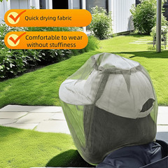 Outdoor Mosquito Head Net for Hat – Extra Large & Fine Mesh (620 Holes Per In…