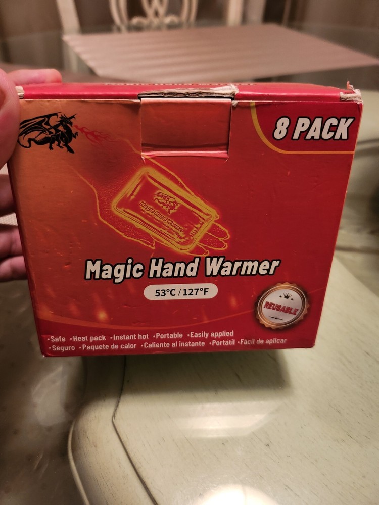 Magic Hand Warmer 53 C/127 F. Outdoor 8 Pack. REUSABLE.