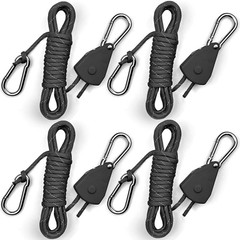 kokkoya Paracord Ratchet Strap Black 4 Pack 1/8in