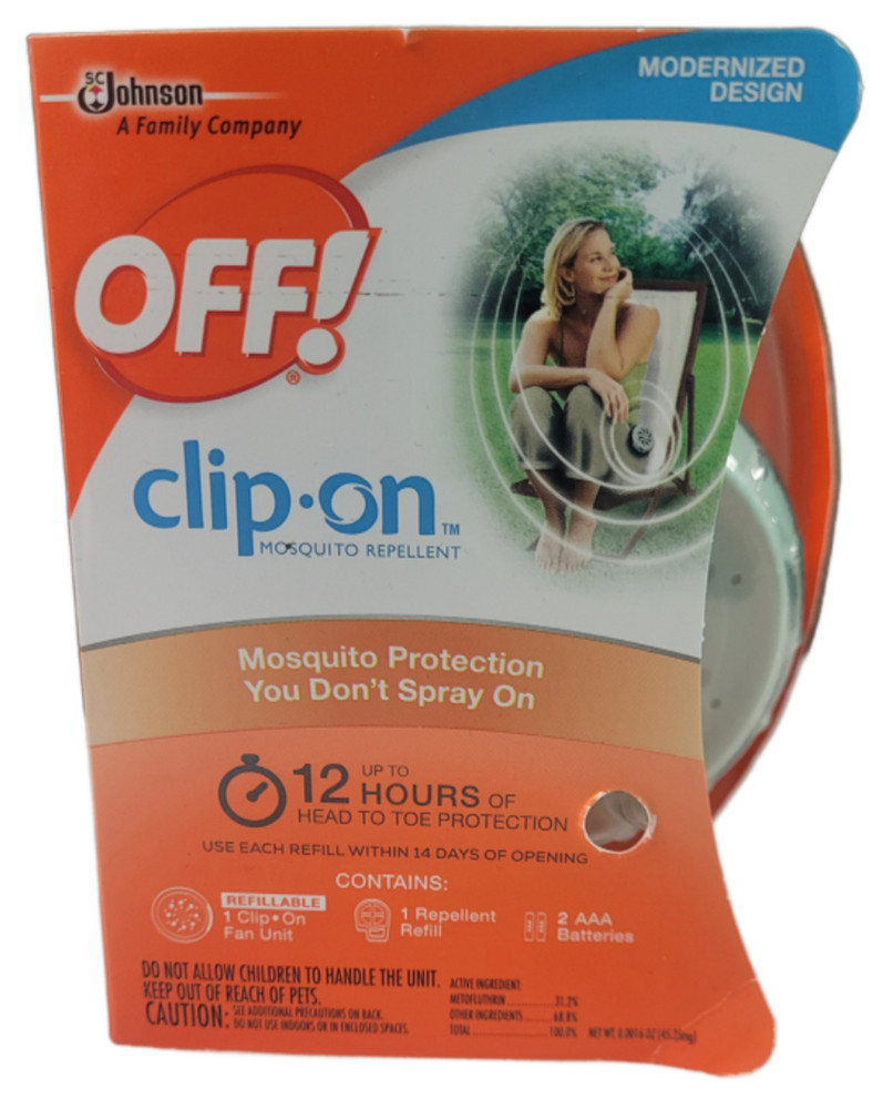 OFF! Clip-On Mosquito Repellent Fan Starter Kit 12 Hour Protection Portable NEW