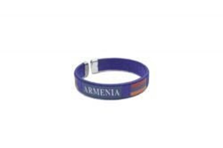 Armenia Blue Country Flag Flexible Adult C Bracelet Wristband… 2.5 Inches in D