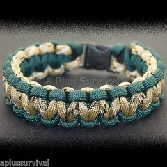 Hunter Green & Desert Camo Paracord Survival Bracelet 9 Feet 7 Strand 550 LB