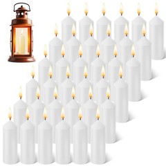 9 Hour Long Burning Emergency Candles – 3.5″ White Survival Candles for Camping,