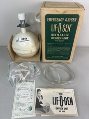 NEW OLD STOCK Vintage 1968 Lif-O-Gen Emergency Refillable Oxygen Unit
