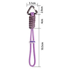 Hand Braided Paracord Keychain Triangular Metal Buckle EDC Survival Knife Lanyar