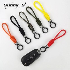Paracord Braided Woven Keychain Lanyard Buckle Emergency Survival Bagpack Key