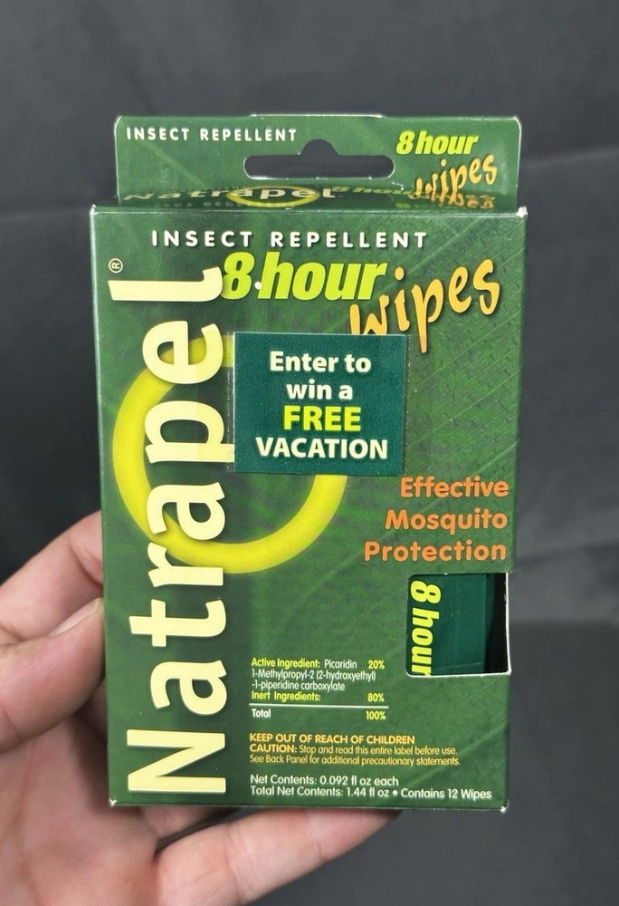 Natrapel Wipes Mosquito/Insect Repellant Up to 12 Hr. – 12 Count – Travel Size.