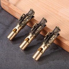 3Pcs Brass Dragon Whistle Keychain Loud Whistle for Emergency Camping Signal …