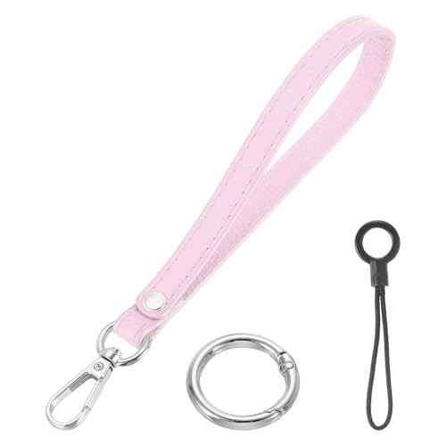 Wristlet Strap Keychain Wristlet Lanyard Hand Strap Replacement Pink/Silver