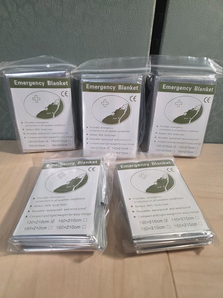 5 Pack Emergency Mylar Blankets Thermal Rescue Blanket Survival Gear XL 51 x 82