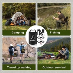 15L Bear Bags for Food Backpacking, Waterproof Bear Bag Hanging Kit, Black