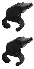 Fox 40 Sonik Blast CMG 3-Chamber Pealess Whistle w/ Fingergrip, Black (2-Pack)