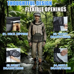 Anti Mosquito Netting Suit Breathable Protection for Hunting Fishing Men Women