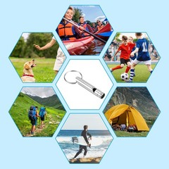 12pcs Emergency Whistles Safety Whistle with Keychain for Hiking Silver