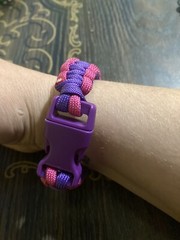 Purple and Pink Paracord Survival 2” Keychain with carabiner and 8”Bracelet Set
